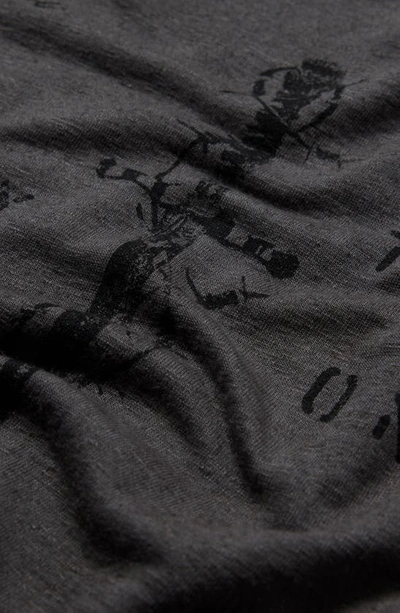 John Varvatos Distorted Sound Linen Blend Graphic Tee In Coal