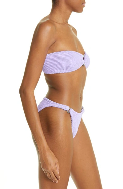 Shop Hunza G Nicole Two-piece Bandeau Swimsuit In Lilac