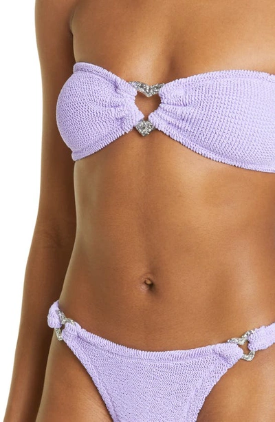 Shop Hunza G Nicole Two-piece Bandeau Swimsuit In Lilac