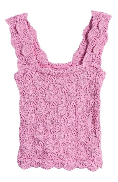 Shop Free People Love Letter Floral Knit Camisole In Wildberry