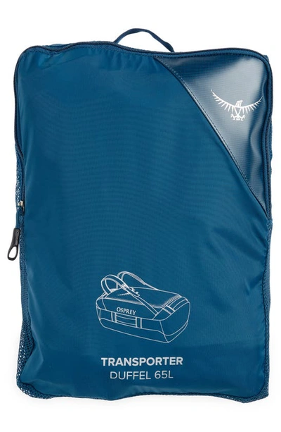 Shop Osprey Transporter 65 Duffle Backpack In Venturi Blue
