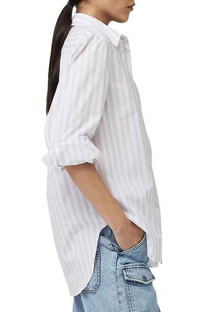 Shop Rag & Bone Maxine Stripe Cotton Button-up Shirt In Lavendar Stripe