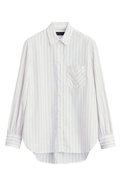 Shop Rag & Bone Maxine Stripe Cotton Button-up Shirt In Lavendar Stripe