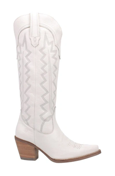 Dingo Knee High Western Boot In White
