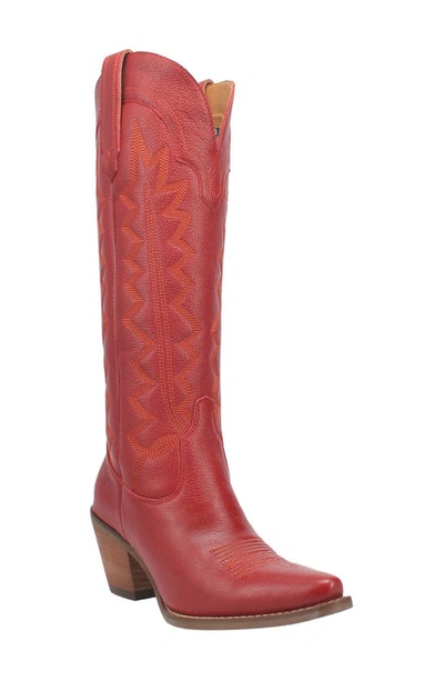 Shop Dingo Knee High Western Boot In Red