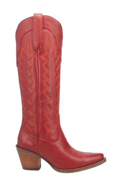 Dingo Knee High Western Boot In Red