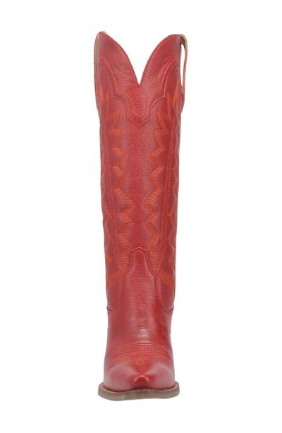 Dingo Knee High Western Boot In Red