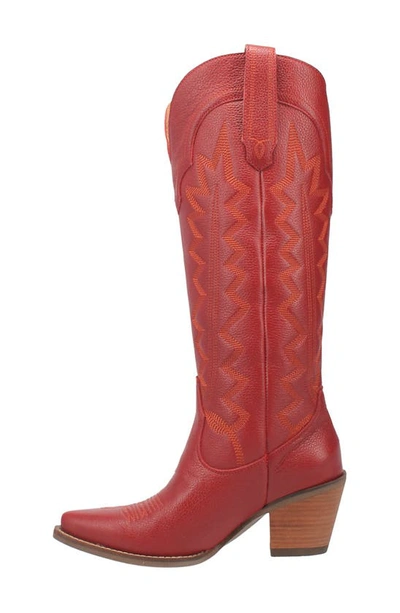 Dingo Knee High Western Boot In Red