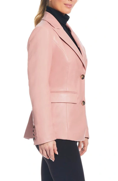 Shop Sanctuary Corset Back Faux Leather Blazer In Dusty Pink