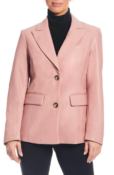 Sanctuary Corset Back Faux Leather Blazer In Dusty Pink