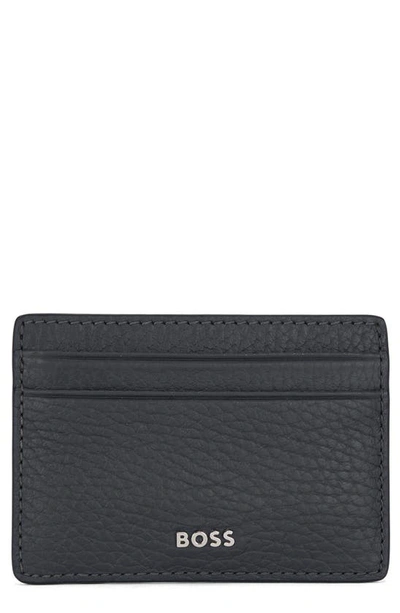 BOSS - Structured money-clip card holder with logo detail