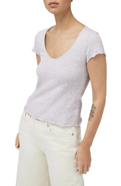 Shop Rag & Bone Gemma Floral Jacquard Cotton Blend Top In Lilac