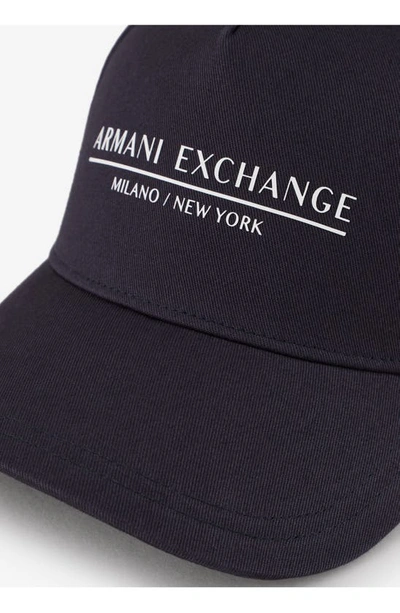 Shop Armani Exchange Logo Baseball Cap In Navy Blue