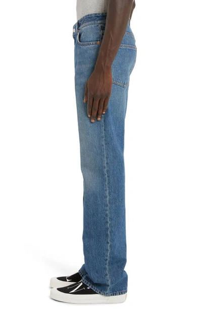 Shop Valentino Rigid Straight Leg Jeans In 558-medium Blue Denim