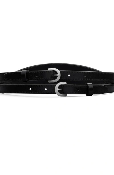 Shop Rag & Bone Exchange Double Leather Belt In Black