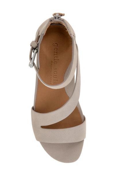 Gentle Souls By Kenneth Cole Gwen Asymmetric Strappy Sandal In Mushroom Nubuck