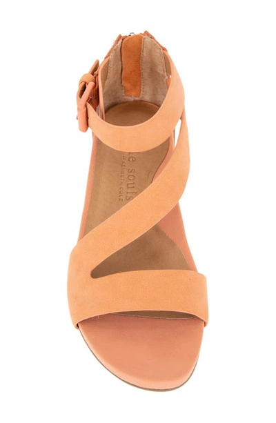 Shop Gentle Souls By Kenneth Cole Gwen Asymmetric Strappy Sandal In Peach Nubuck