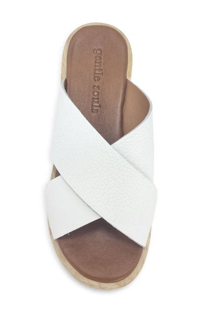 Gentle Souls By Kenneth Cole Orion Crisscross Platform Sandal In White