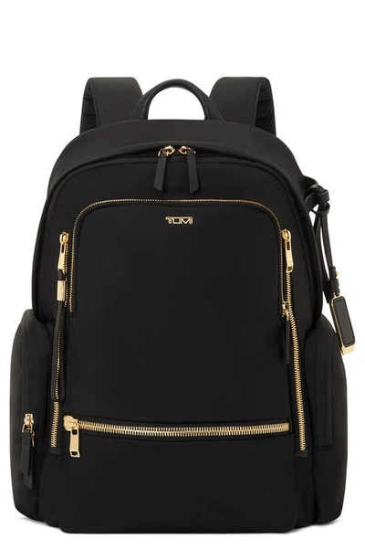 Shop Tumi Celina Backpack In Black/ Gold