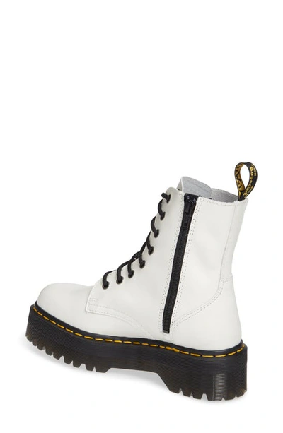 Dr. Martens' Jadon Smooth Platform Boots In White Smooth Leather
