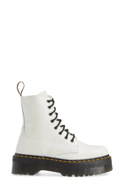 Dr. Martens' Jadon Smooth Platform Boots In White Smooth Leather