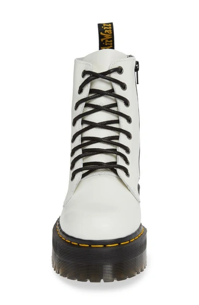 Dr. Martens' Jadon Smooth Platform Boots In White Smooth Leather