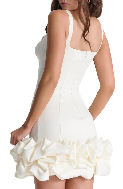 House Of Cb Lilou Ruffle Square Neck Minidress In Ivory