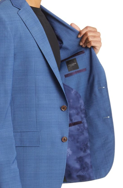 Shop Ted Baker Jay Textured Slim Fit Wool Suit In Blue