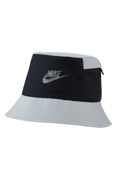 Shop Nike Kids' Sparkle Swoosh Bucket Hat In Grey