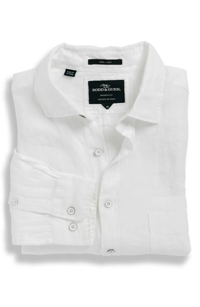 Shop Rodd & Gunn Seaford Linen Button-up Shirt In Snow