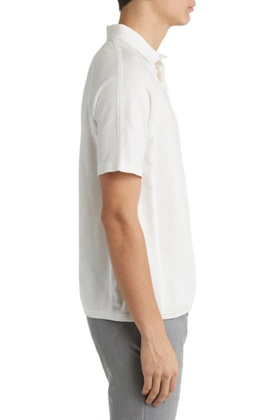 Shop Emporio Armani Solid Short Sleeve Polo Sweater In White