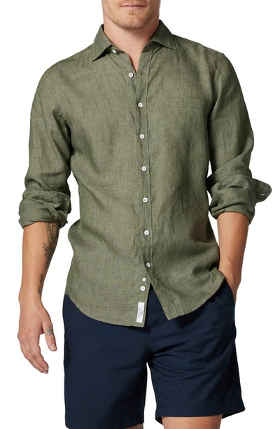 Shop Rodd & Gunn Coromandel Button-up Linen Shirt In Kelp