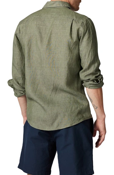 Shop Rodd & Gunn Coromandel Button-up Linen Shirt In Kelp