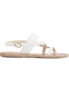 Ancient Greek Sandals White Leather Alethea Sandals