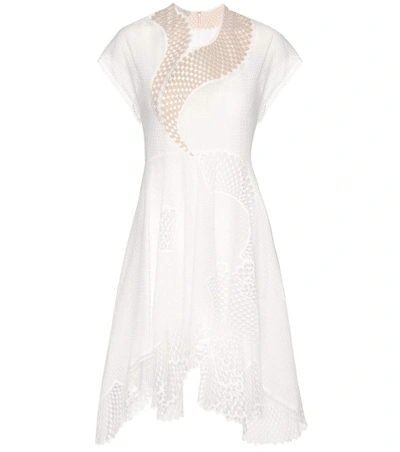 Stella Mccartney Clotilde Cotton-blend Broderie Anglaise And Tulle Dress In Optical White