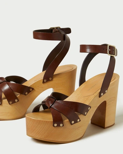 Shop Loeffler Randall Abbie Knotted Heeled Clog In Brown