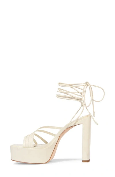 Black Suede Studio Sasha Platform Sandal In Cream