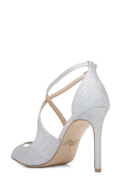 Shop Jewel Badgley Mischka Jonna Sandal In Silver Glitter