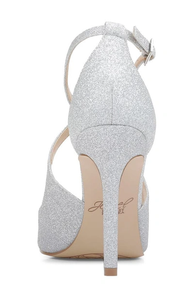 Jewel Badgley Mischka Women's Jonna Crisscross Peep Toe Evening Sandals In Silver Glitter