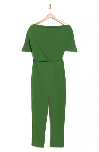 Shop Alexia Admor Draped One-shoulder Jumpsuit In Chartreuse