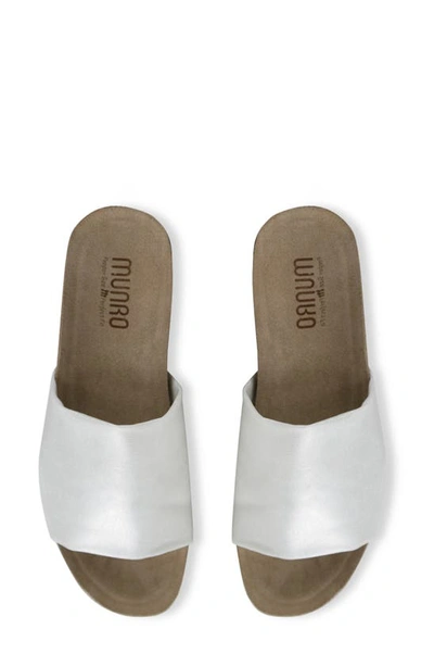 Shop Munro Casita Slide Sandal In Metallic White Shimmer