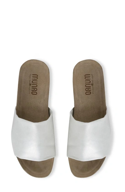 Munro Casita Slide Sandal In Metallic White Shimmer