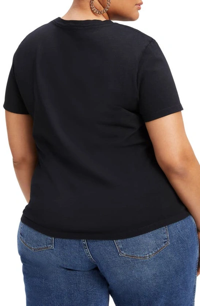 Good American Heritage Crewneck Cotton T-shirt In Black001