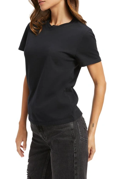 Good American Heritage Crewneck Cotton T-shirt In Black001