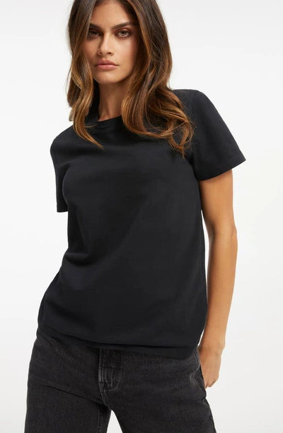 Good American Heritage Crewneck Cotton T-shirt In Black001