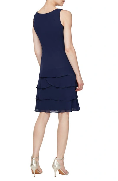 Sl Fashions Petite Long Sleeve Two-piece Jacket Dress In Sap