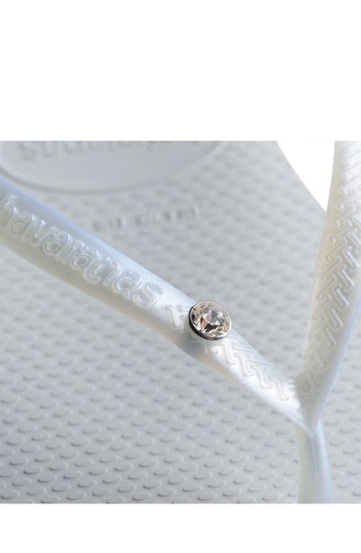 Havaianas Slim Glitter Flip Flop In White