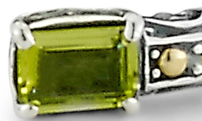 Shop Samuel B. 18k Yellow Gold & Sterling Silver Peridot Bangle Bracelet In Green