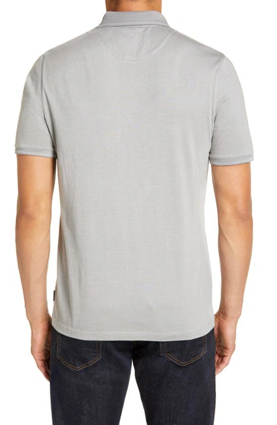 Shop Ted Baker London Tortila Slim Fit Tipped Pocket Polo In Grey