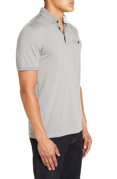 Shop Ted Baker Tortila Slim Fit Tipped Pocket Polo In Grey
